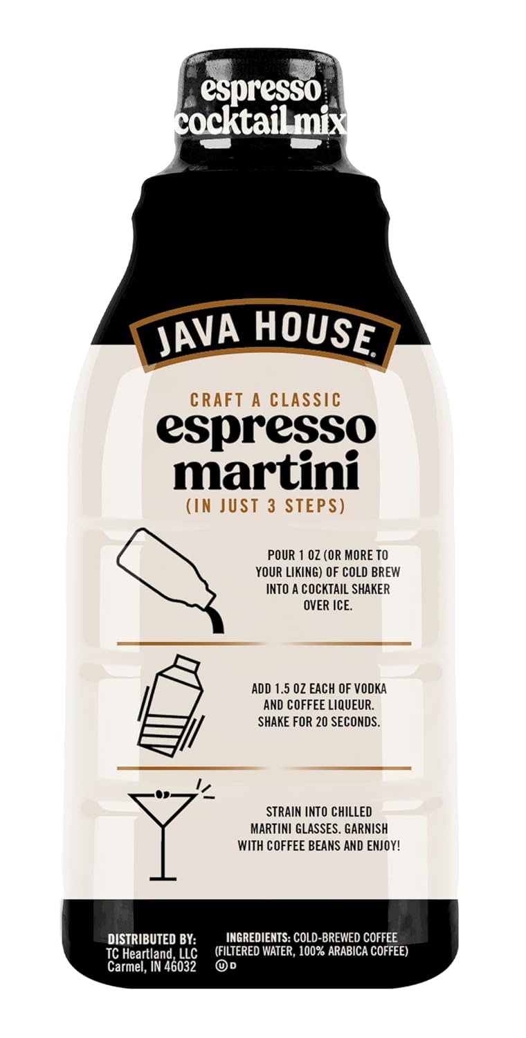 Java House Cold Brew Espresso Martini Mix, Ready to Use Liquid Coffee Concentrate